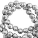 Hematite beads round Faceted 4mm Light grey
